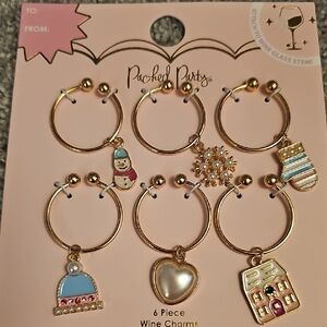 Packed Party Gold Wine Charms Set #D2